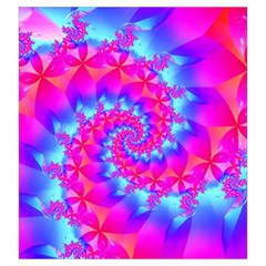 Colorful Pink and Blue Spiral Fractal Drawstring Pouch (Large) from ArtsNow.com Front