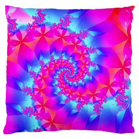 Colorful Pink and Blue Spiral Fractal Standard Flano Cushion Case (One Side) from ArtsNow.com Front