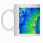 Colorful Blue and Green Spiral Fractal  White Mug