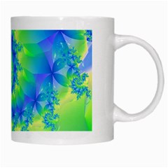 Colorful Blue and Green Spiral Fractal  White Mug from ArtsNow.com Right