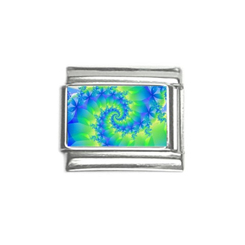 Colorful Blue and Green Spiral Fractal  Italian Charm (9mm) from ArtsNow.com Front