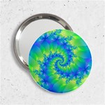 Colorful Blue and Green Spiral Fractal  2.25  Handbag Mirror