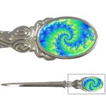 Colorful Blue and Green Spiral Fractal  Letter Opener