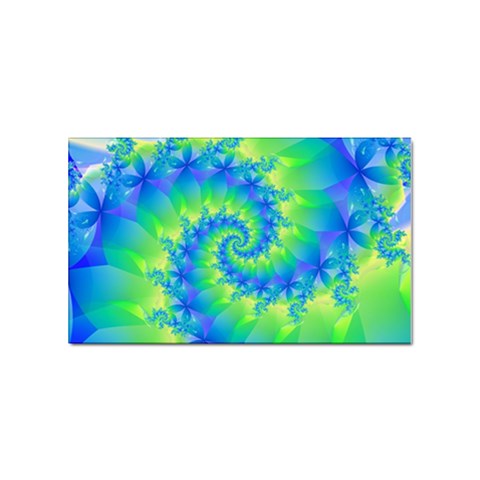 Colorful Blue and Green Spiral Fractal  Sticker (Rectangular) from ArtsNow.com Front