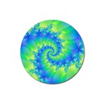 Colorful Blue and Green Spiral Fractal  Magnet 3  (Round)