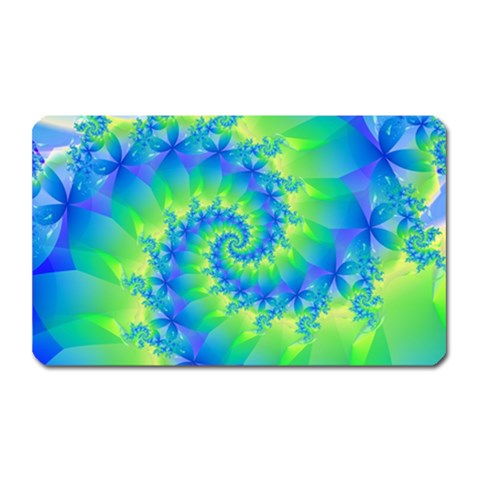 Colorful Blue and Green Spiral Fractal  Magnet (Rectangular) from ArtsNow.com Front