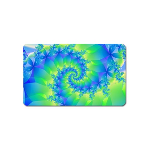 Colorful Blue and Green Spiral Fractal  Magnet (Name Card) from ArtsNow.com Front