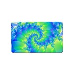 Colorful Blue and Green Spiral Fractal  Magnet (Name Card)