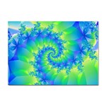 Colorful Blue and Green Spiral Fractal  Sticker A4 (10 pack)