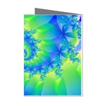 Colorful Blue and Green Spiral Fractal  Mini Greeting Cards (Pkg of 8)