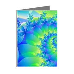 Colorful Blue and Green Spiral Fractal  Mini Greeting Cards (Pkg of 8) from ArtsNow.com Right