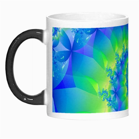 Colorful Blue and Green Spiral Fractal  Morph Mug from ArtsNow.com Left