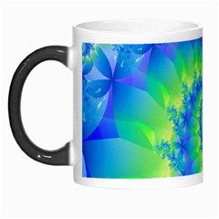 Colorful Blue and Green Spiral Fractal  Morph Mug from ArtsNow.com Left