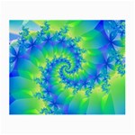 Colorful Blue and Green Spiral Fractal  Small Glasses Cloth