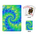 Colorful Blue and Green Spiral Fractal  Playing Cards Single Design