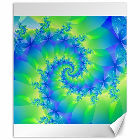 Colorful Blue and Green Spiral Fractal  Canvas 8  x 10  from ArtsNow.com 8.15 x9.66  Canvas - 1