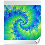 Colorful Blue and Green Spiral Fractal  Canvas 8  x 10 