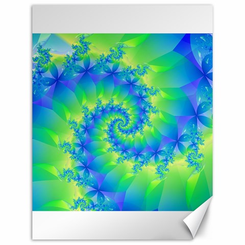 Colorful Blue and Green Spiral Fractal  Canvas 12  x 16  from ArtsNow.com 11.86 x15.41  Canvas - 1