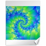 Colorful Blue and Green Spiral Fractal  Canvas 12  x 16 