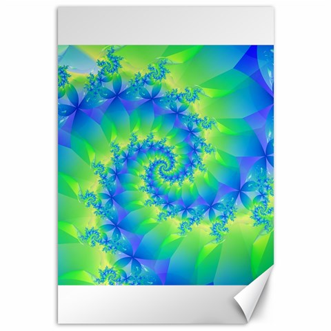 Colorful Blue and Green Spiral Fractal  Canvas 12  x 18  from ArtsNow.com 11.88 x17.36  Canvas - 1