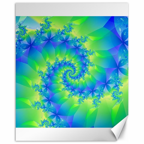 Colorful Blue and Green Spiral Fractal  Canvas 16  x 20  from ArtsNow.com 15.75 x19.29  Canvas - 1