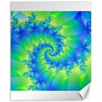 Colorful Blue and Green Spiral Fractal  Canvas 16  x 20 