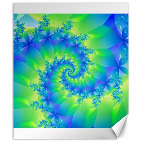 Colorful Blue and Green Spiral Fractal  Canvas 20  x 24  from ArtsNow.com 19.57 x23.15  Canvas - 1