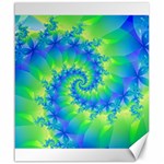 Colorful Blue and Green Spiral Fractal  Canvas 20  x 24 