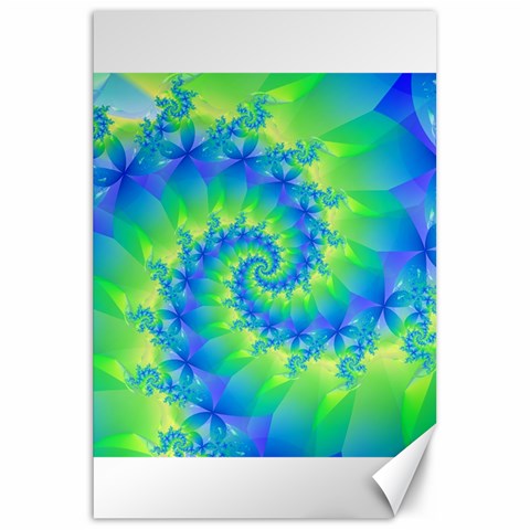 Colorful Blue and Green Spiral Fractal  Canvas 20  x 30  from ArtsNow.com 19.62 x28.9  Canvas - 1