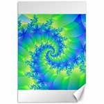 Colorful Blue and Green Spiral Fractal  Canvas 20  x 30 