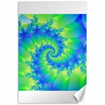 Colorful Blue and Green Spiral Fractal  Canvas 24  x 36 