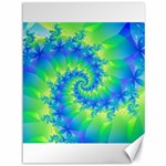 Colorful Blue and Green Spiral Fractal  Canvas 36  x 48 