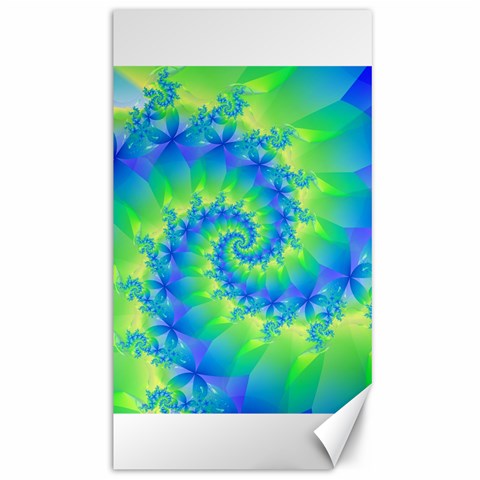 Colorful Blue and Green Spiral Fractal  Canvas 40  x 72  from ArtsNow.com 39.28 x69.23  Canvas - 1