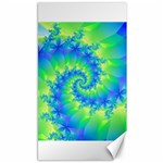 Colorful Blue and Green Spiral Fractal  Canvas 40  x 72 