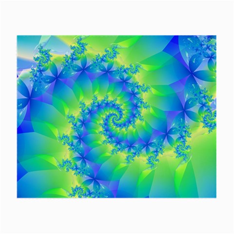 Colorful Blue and Green Spiral Fractal  Small Glasses Cloth (2 Sides) from ArtsNow.com Front