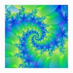 Colorful Blue and Green Spiral Fractal  Medium Glasses Cloth