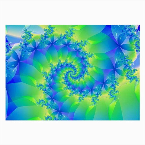 Colorful Blue and Green Spiral Fractal  Large Glasses Cloth from ArtsNow.com Front