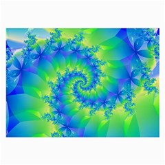 Colorful Blue and Green Spiral Fractal  Large Glasses Cloth (2 Sides) from ArtsNow.com Front