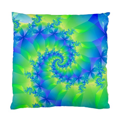 Colorful Blue and Green Spiral Fractal  Standard Cushion Case (One Side) from ArtsNow.com Front