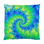 Colorful Blue and Green Spiral Fractal  Standard Cushion Case (Two Sides)