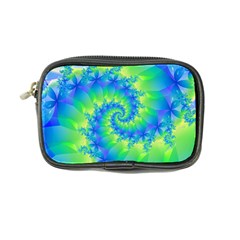 Colorful Blue and Green Spiral Fractal  Coin Purse from ArtsNow.com Front