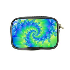 Colorful Blue and Green Spiral Fractal  Coin Purse from ArtsNow.com Back