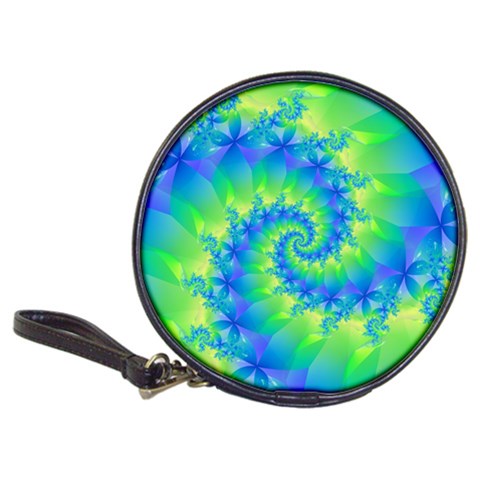 Colorful Blue and Green Spiral Fractal  Classic 20 Front