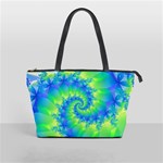 Colorful Blue and Green Spiral Fractal  Classic Shoulder Handbag