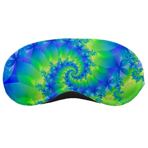 Colorful Blue and Green Spiral Fractal  Sleeping Mask from ArtsNow.com Front