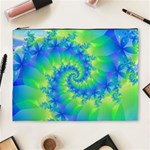 Colorful Blue and Green Spiral Fractal  Cosmetic Bag (XL)