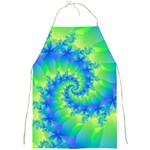 Colorful Blue and Green Spiral Fractal  Full Print Apron