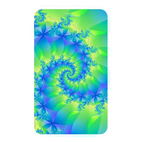 Colorful Blue and Green Spiral Fractal  Memory Card Reader (Rectangular) from ArtsNow.com Front