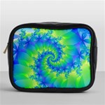 Colorful Blue and Green Spiral Fractal  Mini Toiletries Bag (One Side)