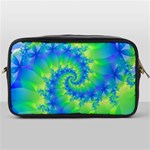 Colorful Blue and Green Spiral Fractal  Toiletries Bag (One Side)